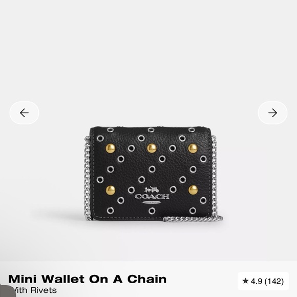 Coach Black Crossbody Cardholder with Gold and Silver Accents - Picture 9 of 11